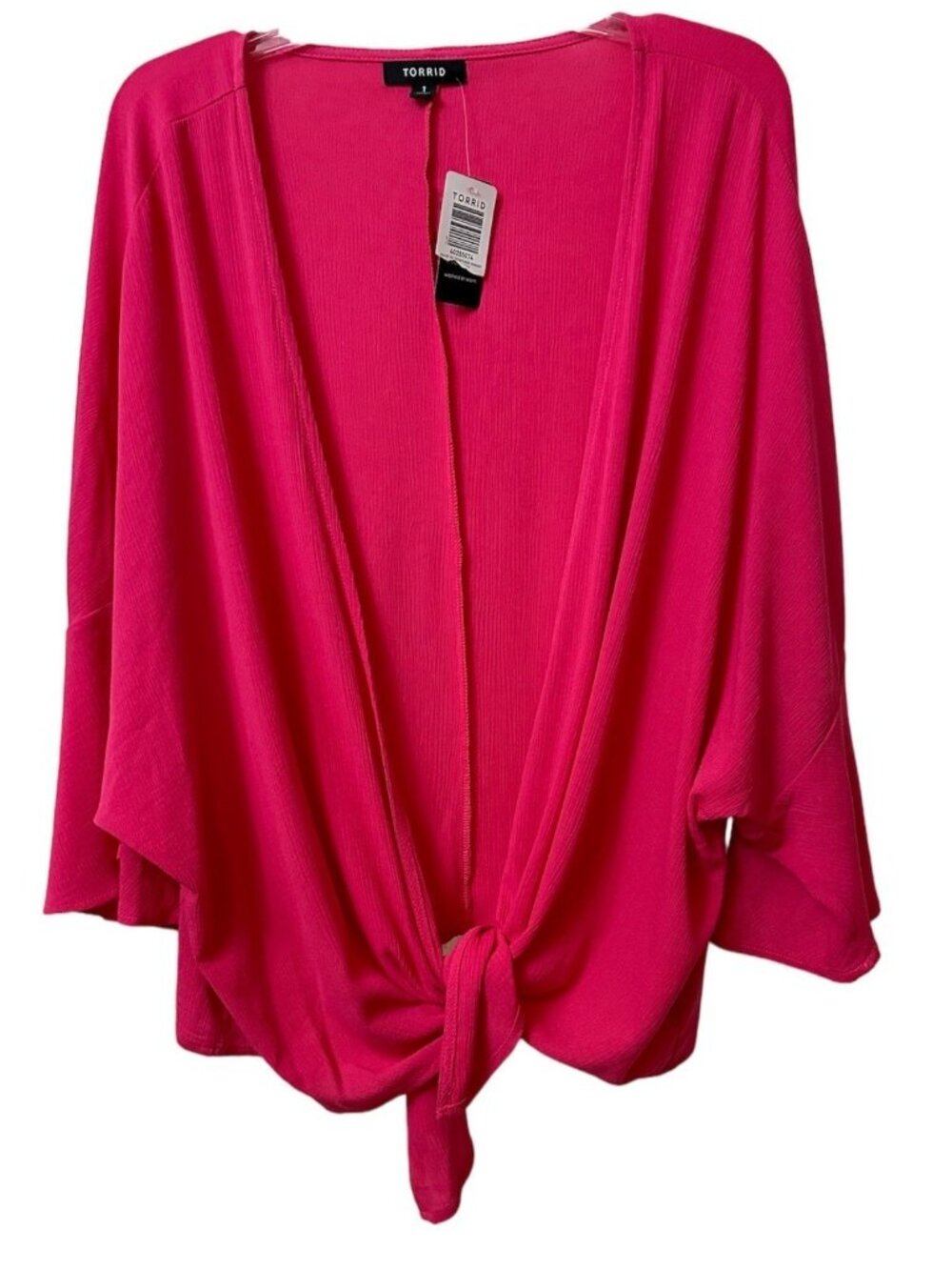 Torrid Gauze Tie Front Crop Kimono, Size 1 or 1X